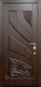 Фото  Стальная дверь Дверь в дом из бруса №3 с отделкой МДФ Шпон