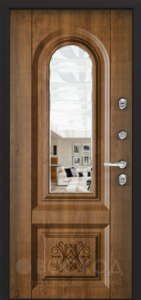 Фото  Стальная дверь Дверь с зеркалом и шумоизоляцией №11 с отделкой МДФ ПВХ