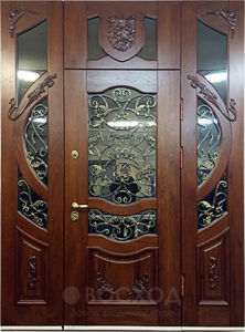 Фото стальная дверь Парадная дверь №41 с отделкой Массив дуба